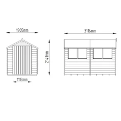 Forest 10 X 6ft Overlap Pressure Treated Double Door Apex Shed -Westland Shop 12823857 1194833221839881
