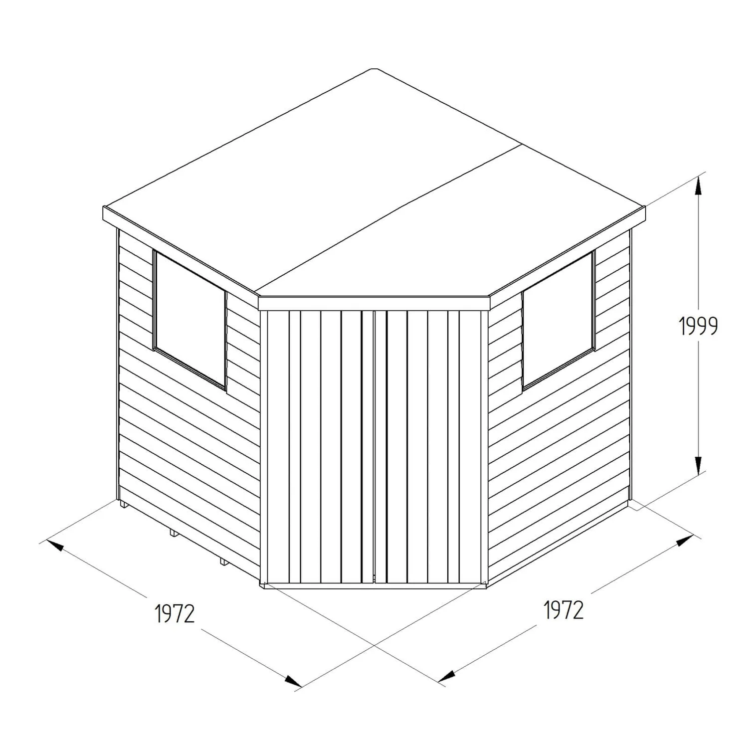 7x7ft Forest Overlap Pressure Treated Corner Shed - Incl. Installation 12 7x7ft Forest Overlap Pressure Treated Corner Shed - Incl. Installation - Image 10