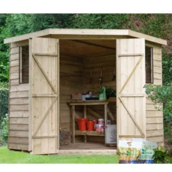 7x7ft Forest Overlap Pressure Treated Corner Shed - Incl. Installation 14 7x7ft Forest Overlap Pressure Treated Corner Shed - Incl. Installation -Westland Shop 12823862 5264833219272460