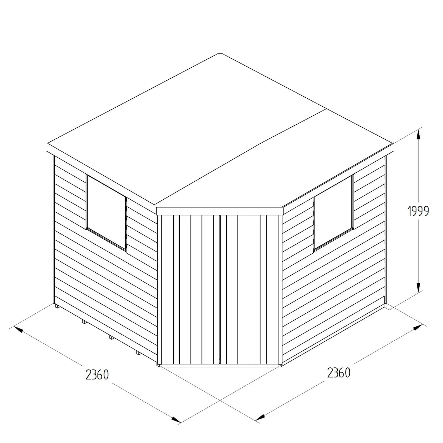 8x8ft Forest Overlap Pressure Treated Corner Shed -incl. Installation 12 8x8ft Forest Overlap Pressure Treated Corner Shed -incl. Installation - Image 10