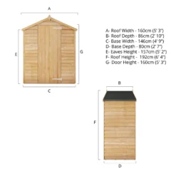 Mercia 5 X 3ft Overlap Apex Windowless Shed - Incl. Installation -Westland Shop 12825400 6625012835936039