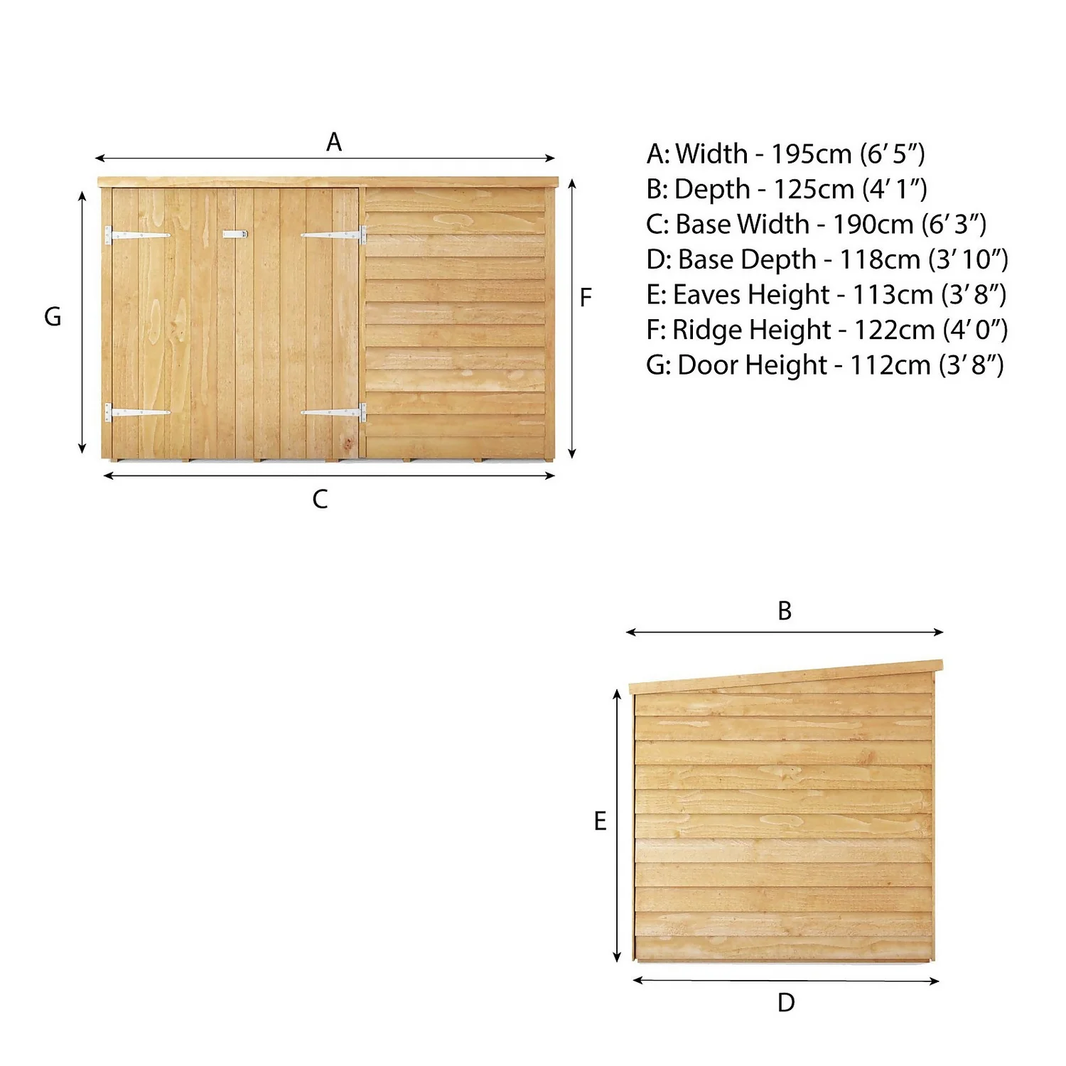 Mercia 6 X 4ft Overlap Pent Bike Shed - Incl. Installation 12 Mercia 6 X 4ft Overlap Pent Bike Shed - Incl. Installation - Image 10