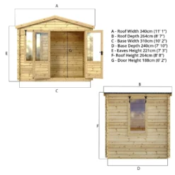 Mercia (Installation Included) 2.6x3.3m Sherwood 19mm Log Cabin -Westland Shop 12825709 1454833218106195