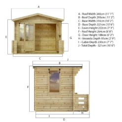 Mercia (Installation Included) 3.3x3.4m Sherwood 19mm Log Cabin 19 Mercia (Installation Included) 3.3x3.4m Sherwood 19mm Log Cabin -Westland Shop 12825715 5994833219356904