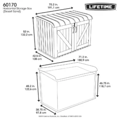 Lifetime Horizontal Storage Shed XL 6x3.5ft - 2123L -Westland Shop 12826337 1144833224994063