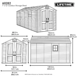 Lifetime 7 X 12ft Outdoor Storage Shed -Westland Shop 12826345 1445012584302966