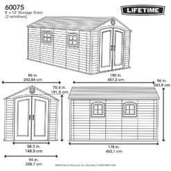 Lifetime 8 X 15ft Outdoor Storage Shed -Westland Shop 12826441 1594833223333086