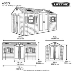 Lifetime 15 X 8ft Outdoor Storage Shed 13 Lifetime 15 X 8ft Outdoor Storage Shed -Westland Shop 12826444 6775012584250454