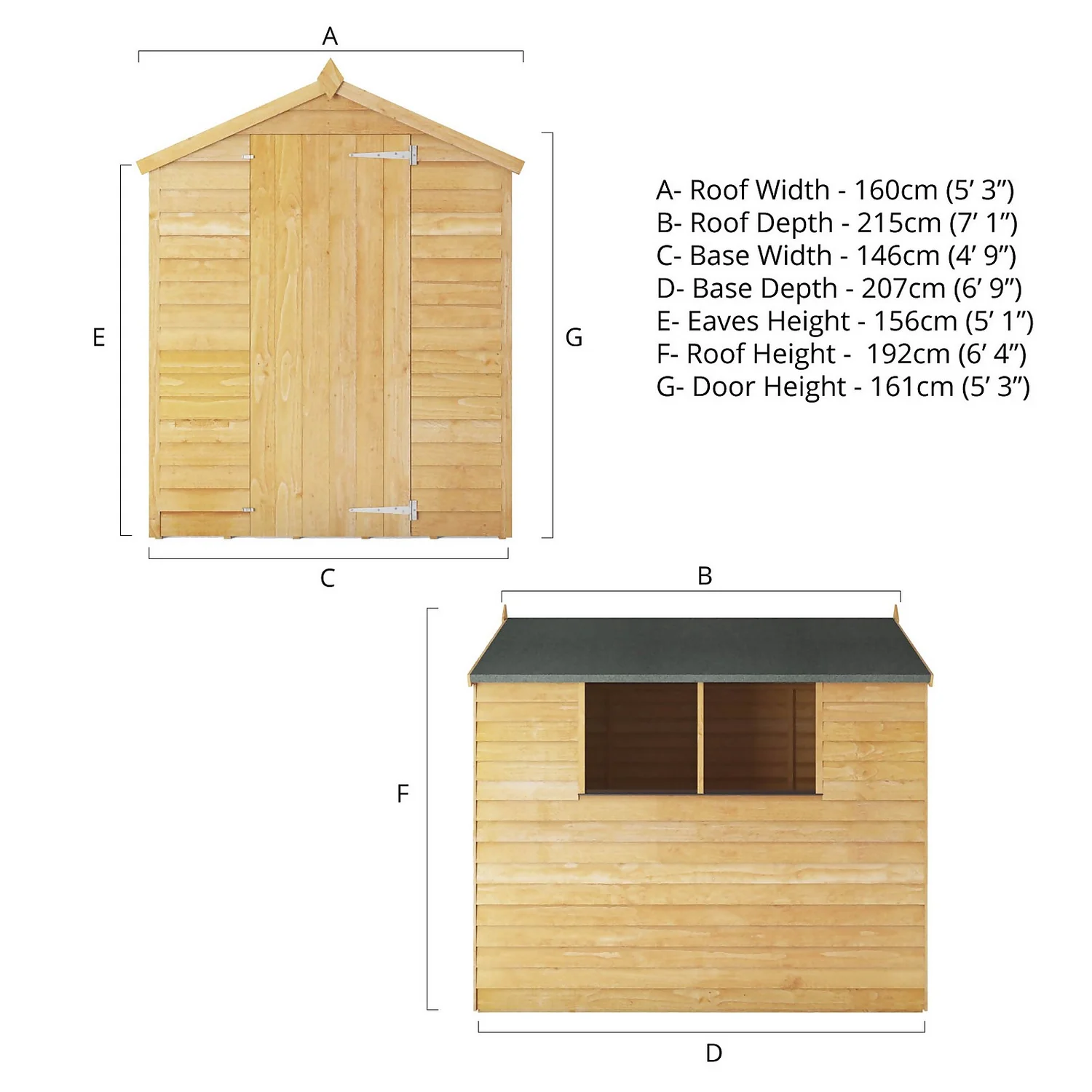 Mercia 7 X 5ft Overlap Apex Shed - Incl. Installation 11 Mercia 7 X 5ft Overlap Apex Shed - Incl. Installation - Image 9