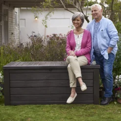 Keter Westwood Outdoor Garden Storage Box 570L - Brown -Westland Shop 12828828 1424858568511597