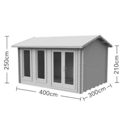 Chiltern 4.0m X 3.0m Log Cabin Double Glazed With Felt Shingles And Underlay -Westland Shop 12832769 2124833196048473