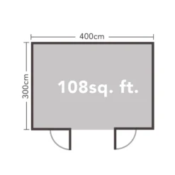 Melbury 4.0m X 3.0m Log Cabin Single Glazed 24kg Polyester Felt, No Underlay -Westland Shop 12832771 3654833197007021