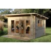 Forest Melbury 4.0m X 3.0m Log Cabin Double Glazed 34kg Polyester Felt, Plus Underlay