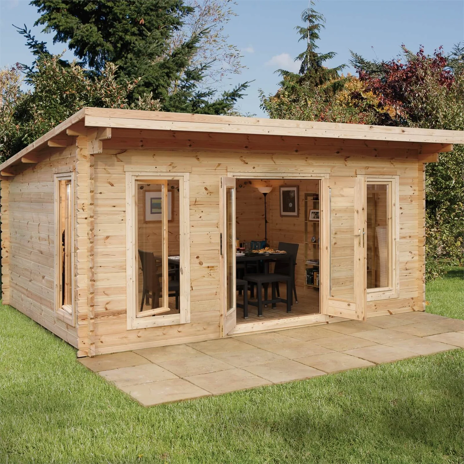 Forest Mendip 5.0m X 4.0m Log Cabin Double Glazed, 24kg Polyester Felt, Plus Underlay 3 Forest Mendip 5.0m X 4.0m Log Cabin Double Glazed, 24kg Polyester Felt, Plus Underlay