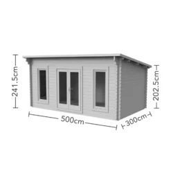 Forest Elmley 5.0m X 3.0m Log Cabin Double Glazed 34kg Polyester Felt, Plus Underlay -Westland Shop 12832787 1384833196701192