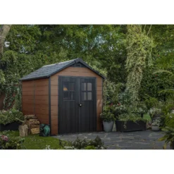 Keter Newton 7.5 X 9ft Outdoor Plastic Garden Storage Shed - Brown -Westland Shop 12833042 4094843484755167