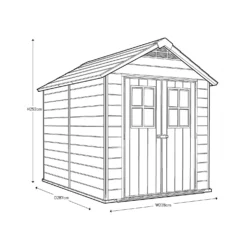 Keter Newton 7.5 X 9ft Outdoor Plastic Garden Storage Shed - Brown -Westland Shop 12833042 4104843484562846