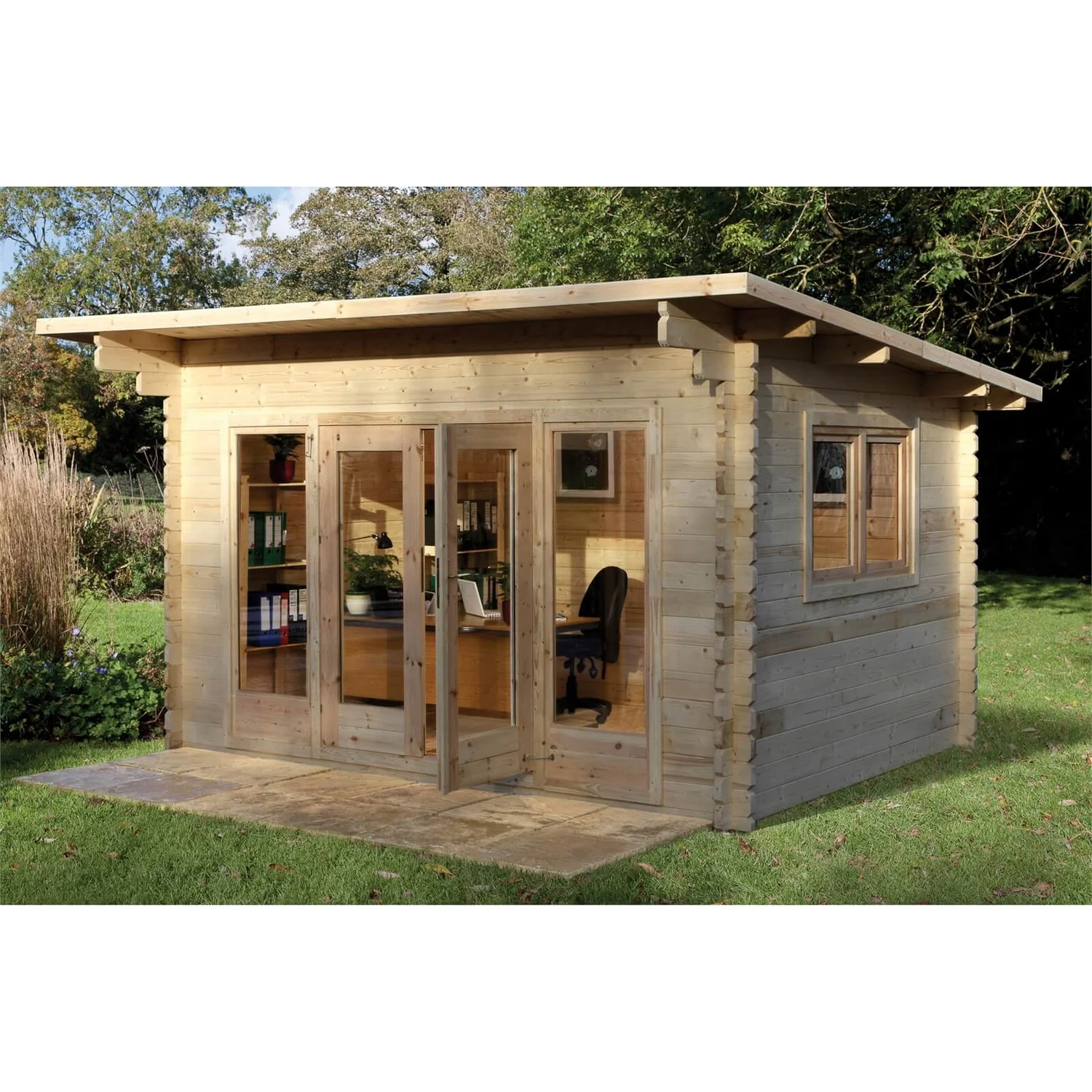 Forest Melbury 4.0m X 3.0m Log Cabin Double Glazed 34kg Polyester Felt, Plus Underlay - Installation Included 4 Forest Melbury 4.0m X 3.0m Log Cabin Double Glazed 34kg Polyester Felt, Plus Underlay - Installation Included - Image 2