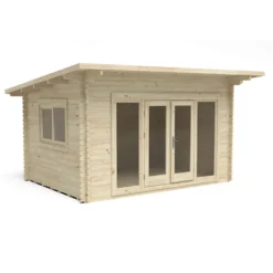 Forest Melbury 4.0m X 3.0m Log Cabin Double Glazed 34kg Polyester Felt, Plus Underlay - Installation Included