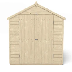 Forest 8 X 6ft Overlap Pressure Treated Apex Shed - Double Door 4 Windows -Westland Shop 12833293 5254833197690745