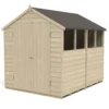 Forest 8 X 6ft Overlap Pressure Treated Apex Shed - Double Door 4 Windows 1 Forest 8 X 6ft Overlap Pressure Treated Apex Shed - Double Door 4 Windows -Westland Shop 12833293 7464831940238426