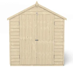 Forest 8 X 6ft Overlap Pressure Treated Apex Shed - Double Door No Windows -Westland Shop 12833294 1034833197408001