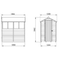 Forest 6 X 4ft Overlap Pressure Treated Apex Shed- 4 Window- Incl. Installation -Westland Shop 12833309 1154833204841254