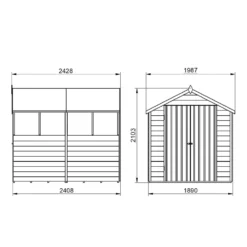 Forest 6 X 4ft Overlap Pressure Treated Apex Shed - Double Door 4 Windows - Incl. Installation 18 Forest 6 X 4ft Overlap Pressure Treated Apex Shed - Double Door 4 Windows - Incl. Installation -Westland Shop 12833313 1394833202169952