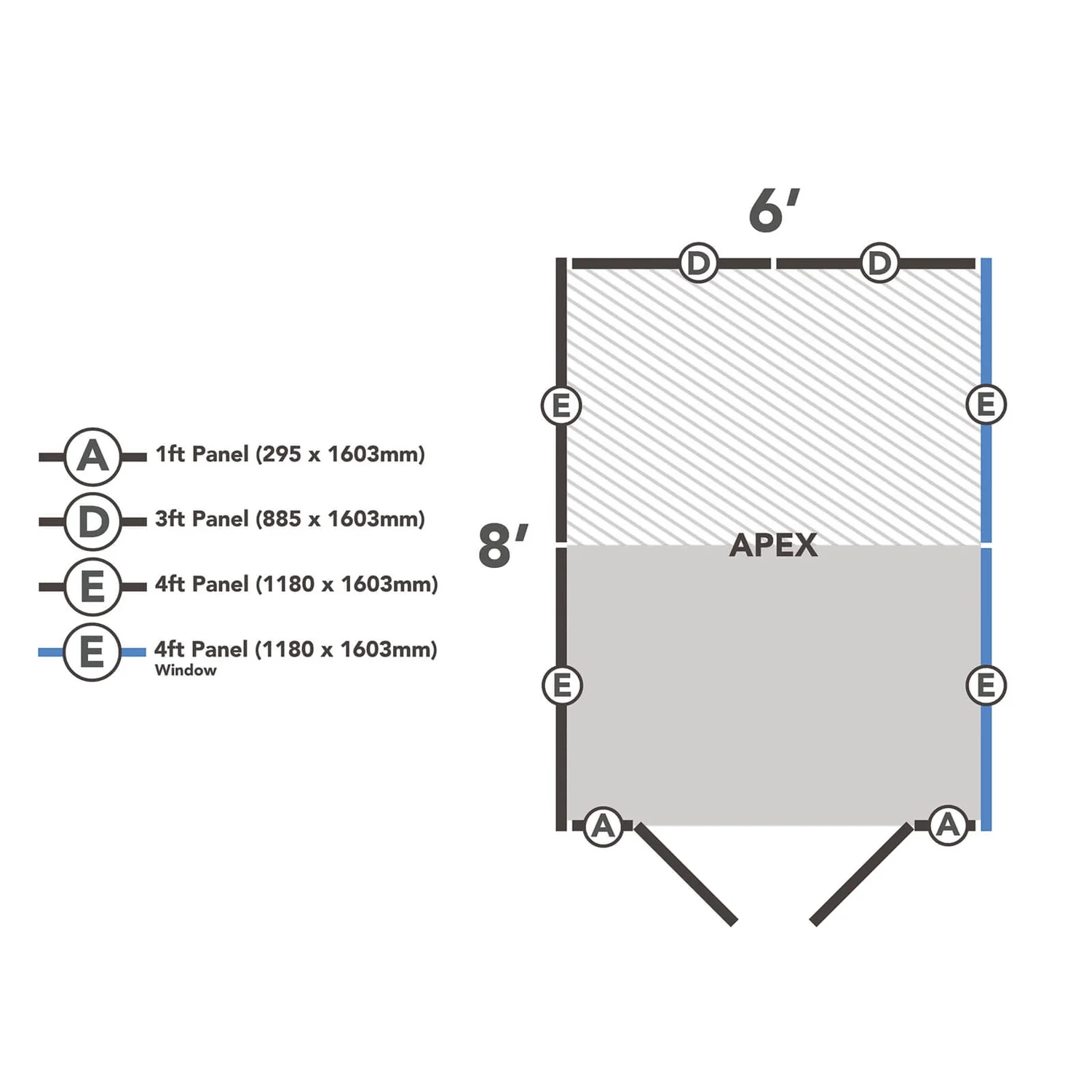 Forest 6 X 4ft Overlap Pressure Treated Apex Shed - Double Door 4 Windows - Incl. Installation 11 Forest 6 X 4ft Overlap Pressure Treated Apex Shed - Double Door 4 Windows - Incl. Installation - Image 9