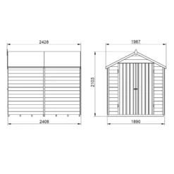 Forest 8 X 6ft Overlap Pressure Treated Apex Shed - Double Door No Windows - Incl. Installation -Westland Shop 12833315 8344833201667164