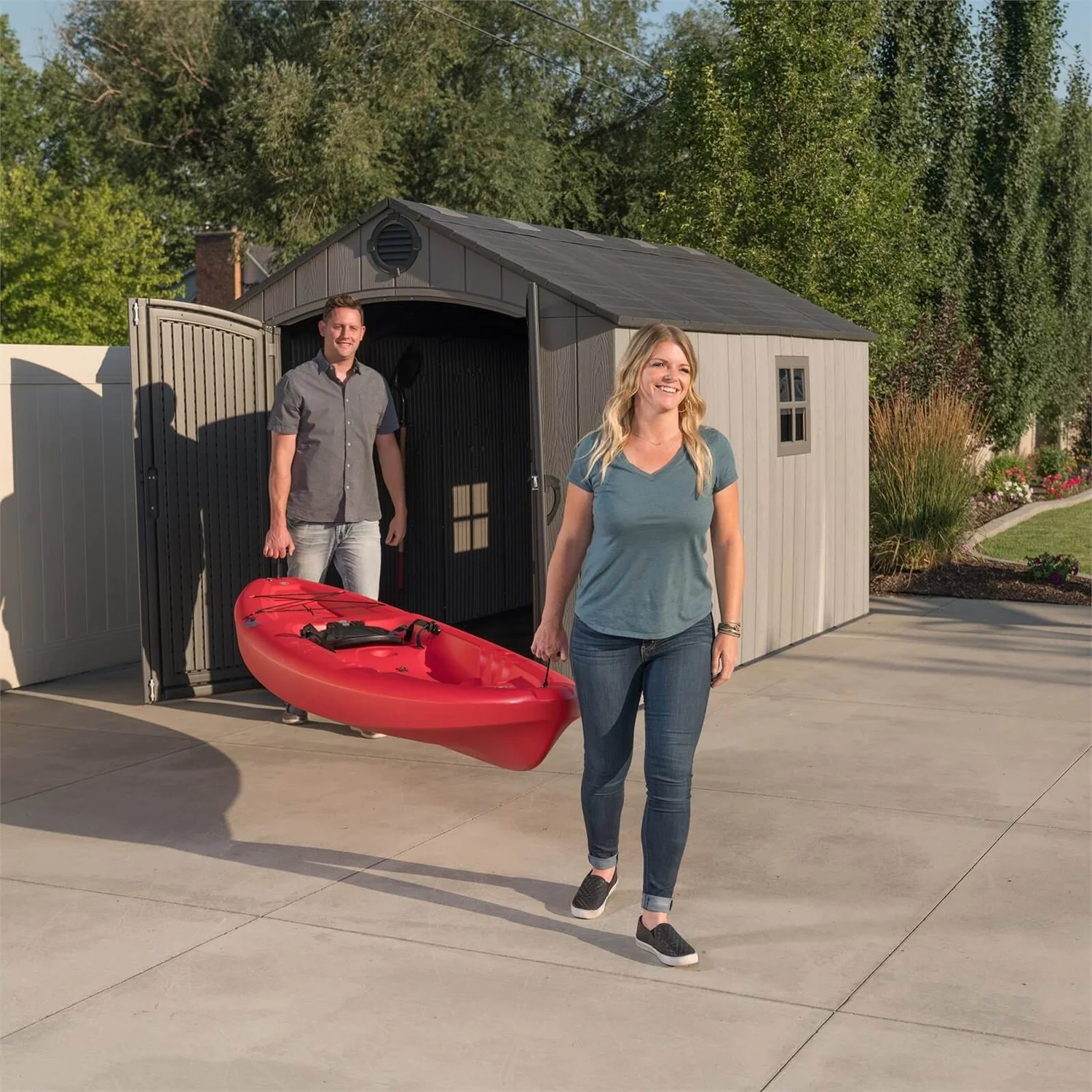 Lifetime 8x12.5 Ft Rough Cut Outdoor Storage Shed 4 Lifetime 8x12.5 Ft Rough Cut Outdoor Storage Shed - Image 2