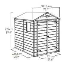 Keter Manor 6 X 8ft Outdoor Garden Apex Storage Shed - Grey -Westland Shop 12840573 1965036178853998