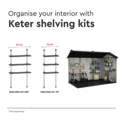 Keter Oakland 11 X 7.5ft Outdoor Garden Apex Storage Shed - Grey -Westland Shop 12840588 1745036179845027
