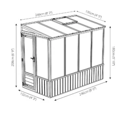 Country Living Southwell 8 X 4ft Premium Lean To Greenhouse Painted + Installation - Thorpe Towers -Westland Shop 12876015 6364843879586487