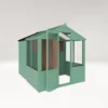 Country Living Grassthorpe 8 X 6ft Traditional Apex Greenhouse Combi Shed Painted + Installation - Aurora Green -Westland Shop 12876023 1854976288280729