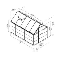 Palram Canopia Hybrid 6 X 10ft Green Greenhouse -Westland Shop 12877501 5474853166514815
