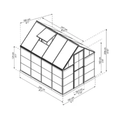 Palram Canopia Hybrid 6 X 8ft Greenhouse - Silver -Westland Shop 12877507 1214853165593635