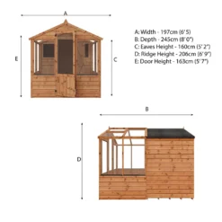 Country Living Grassthorpe 8 X 6ft Traditional Apex Greenhouse Combi Shed Painted + Installation - Thorpe Towers -Westland Shop 12881652 1704976288449449