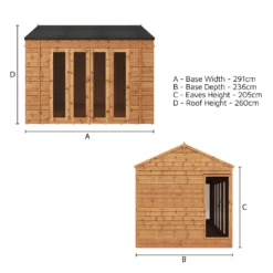 Country Living Hawksworth 10 X 8ft Summerhouse Painted + Installation - Aurora Green -Westland Shop 12881691 1635025527346549