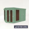 Country Living Ribble 7 X 7ft Premium Corner Summerhouse With Side Shed Painted + Installation - Aurora Green -Westland Shop 12881693 1024843883198328