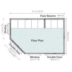 Country Living Ribble 7 X 7ft Premium Corner Summerhouse With Side Shed Painted + Installation - Aurora Green -Westland Shop 12881693 1734843883251842