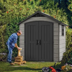 Keter Premier 7 X 7ft Outdoor Garden Apex Storage Shed - Grey -Westland Shop 12882034 7855036180740362
