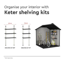 Keter Premier 7 X 7ft Outdoor Garden Apex Storage Shed - Grey -Westland Shop 12882034 9065036180642424