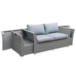 Bambrick 6 Seater Grey Rattan Garden Sofa Set -Westland Shop 12882317 1094867708057269
