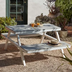 Picnic Bench - White & Grey -Westland Shop 12885210 1454853415433776