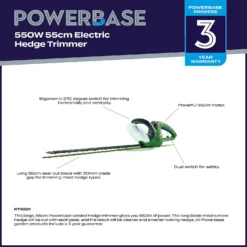 Powerbase 550W Electric Hedge Trimmer - 55cm -Westland Shop 12885497 1725058716618559