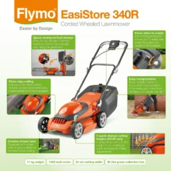 Flymo 1400W EasiStore 340R Electric Lawn Mower - 34cm -Westland Shop 12885911 2254846175325273