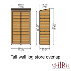 Shire Tall Wall Log Store - 3x1.5ft -Westland Shop 12887202 2044851593436426