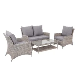 Florence 4 Seater Grey Rattan Garden Sofa Set -Westland Shop 12887803 1594843689581184