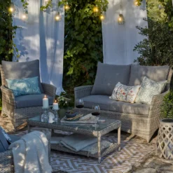 Florence 4 Seater Grey Rattan Garden Sofa Set -Westland Shop 12887803 6295061787155885